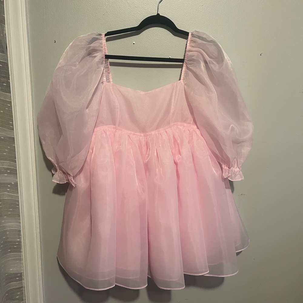 Pink Puff Sleeve Dress
